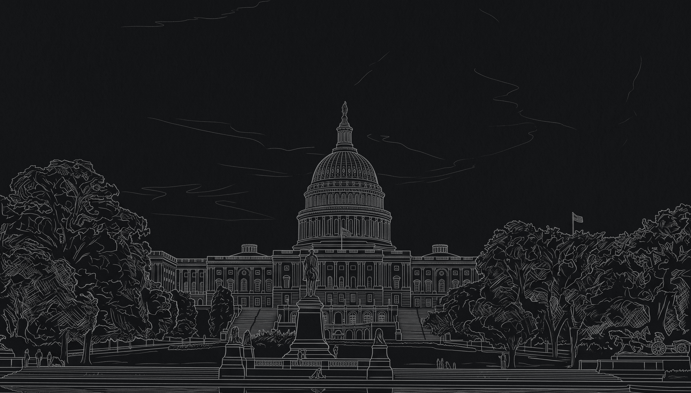 Line illustration of the United States Capitol